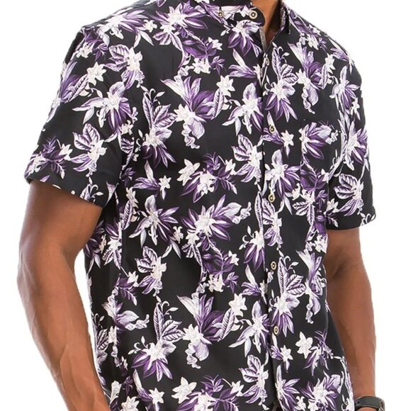 ✨NWT WEIV Men's Full Size Hawaiian Print Button Down Shirt Plus Size - Picture 2 of 4